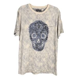 NWT LUCKY BRAND Mens Size M Skull Y2K Style Biker Rocker Elder Emo Graphic Tee